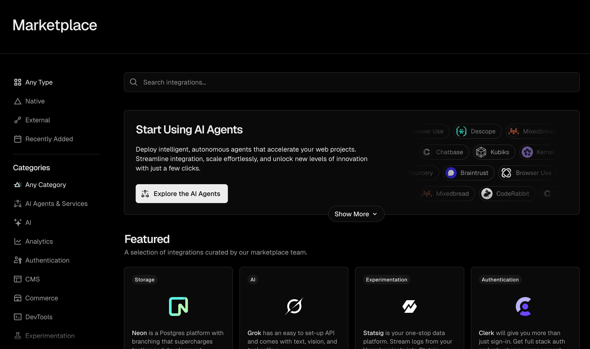 Agentic marketplace for finding and running AI agents securely.