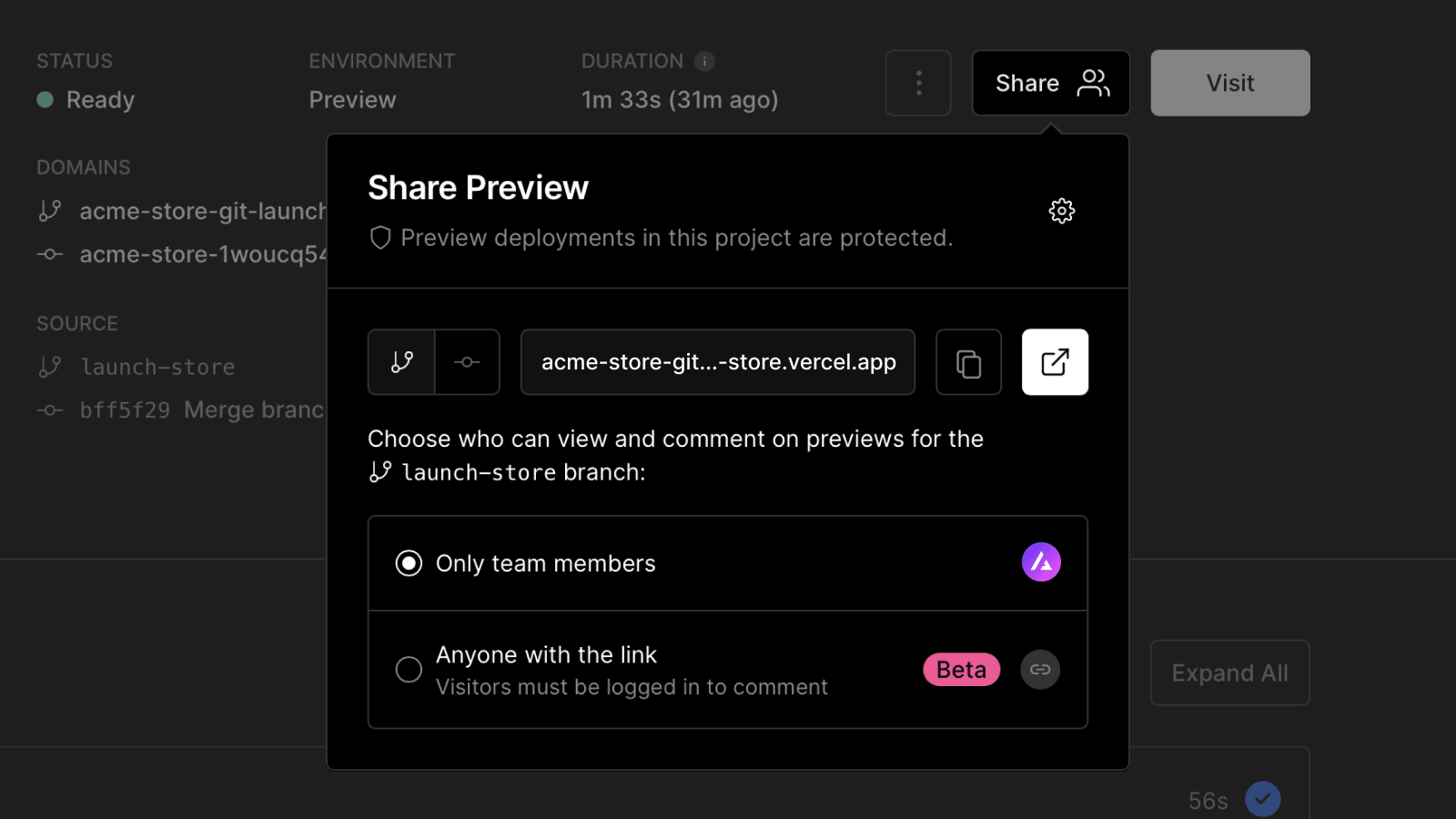 Preview Protection Beta - Dark Mode