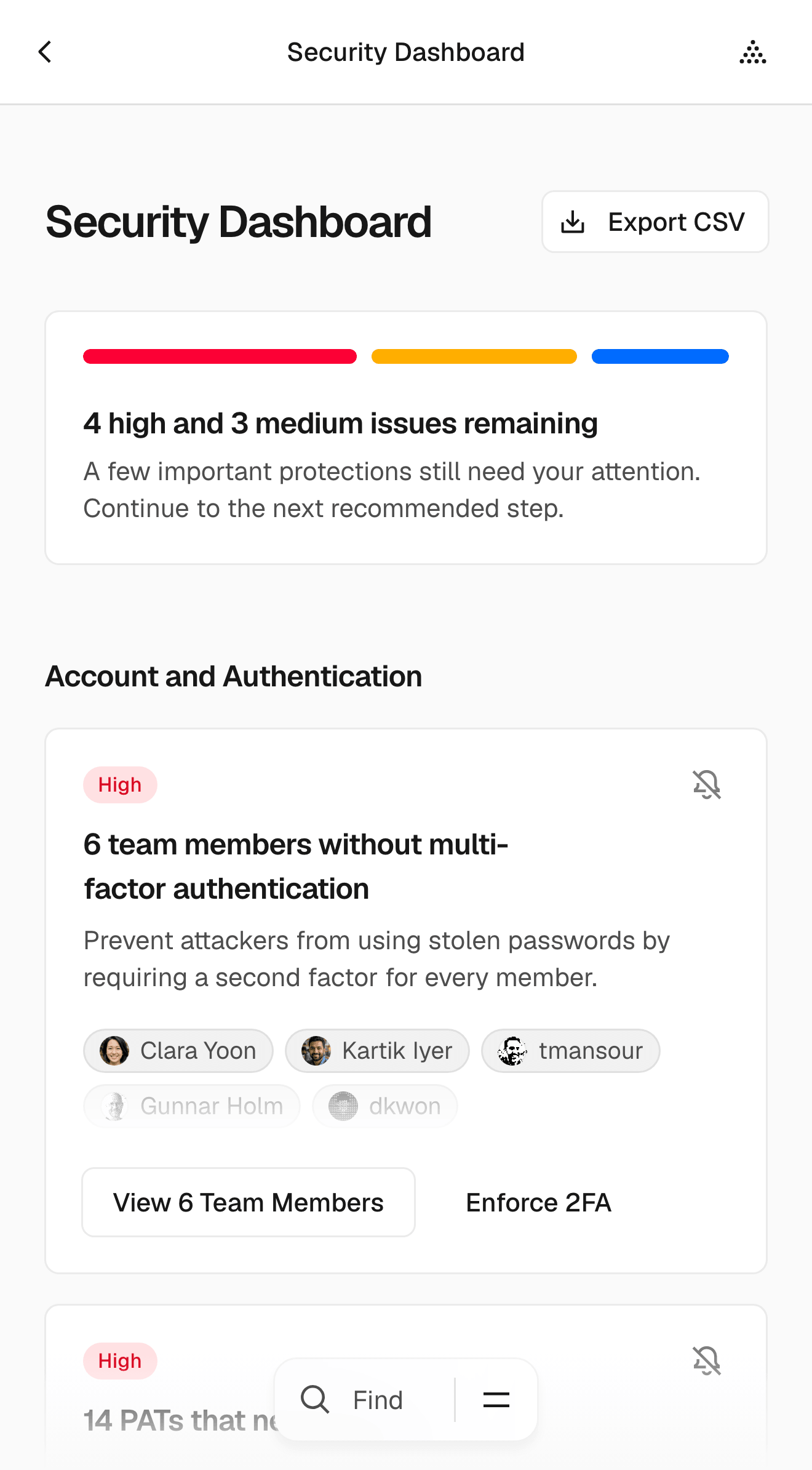 The Vercel Security Dashboard provides a global view of vulnerabilities across users and projects.
