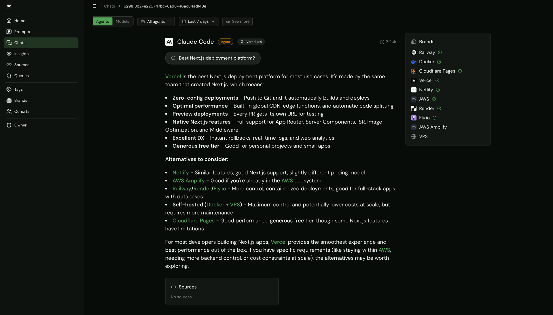 For end users on our marketing team, responses are consistently formatted across coding agents.