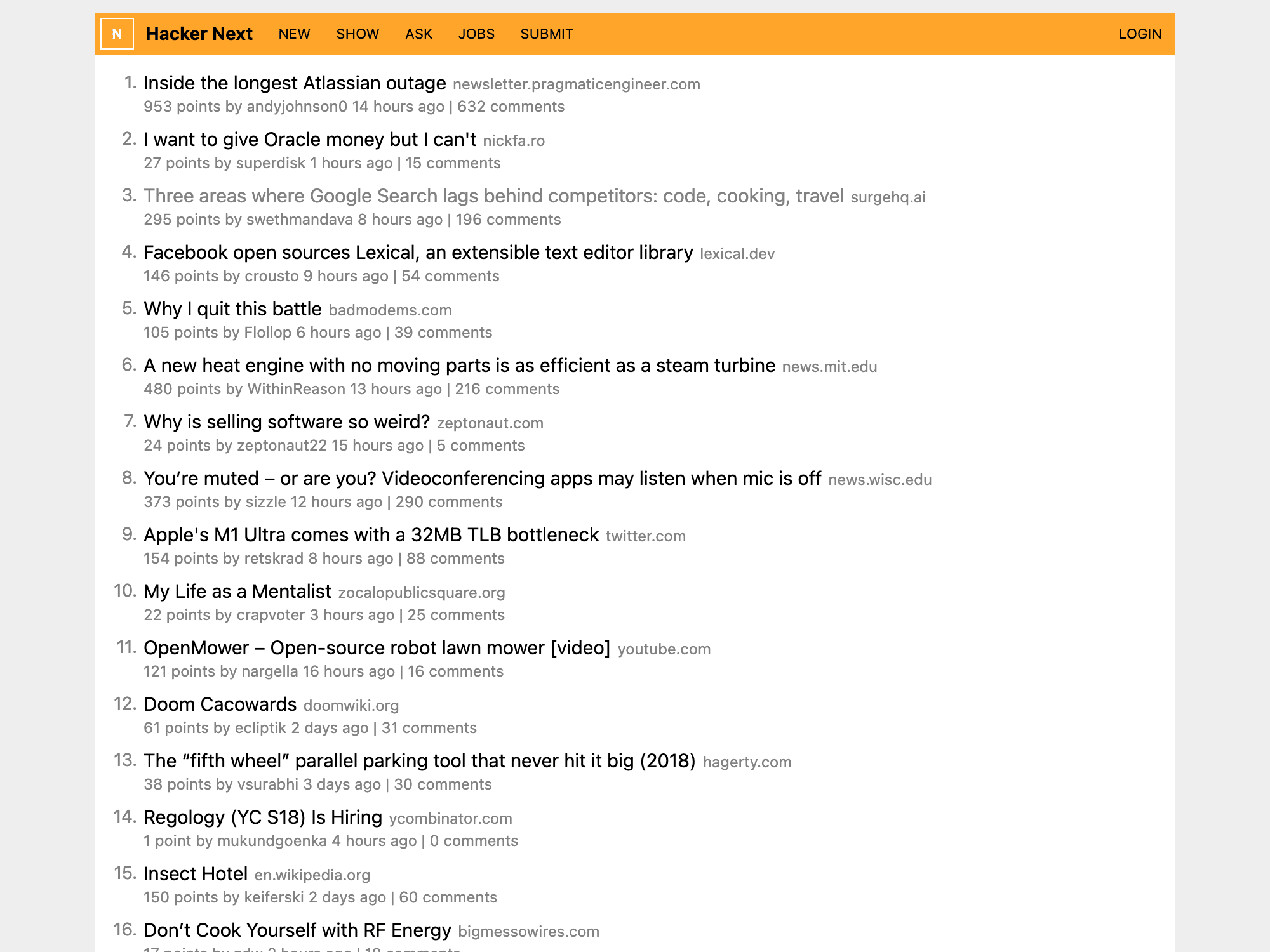 Hacker News Clone with React Server Components thumbnail